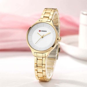 Curren 9015 Gold White Women's Watch