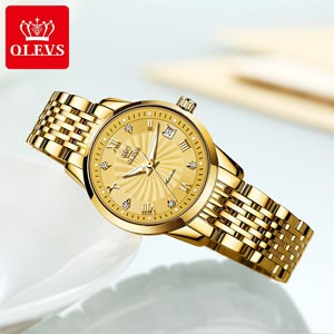 OLEVS 6630 Automatic Mechanical Golden Stainless Steel Watch For Women