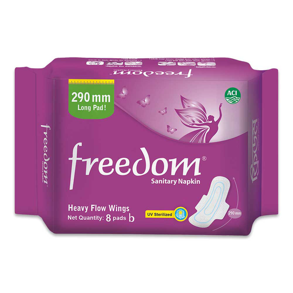 Freedom Sanitary Napkin (Heavy Flow Wings)- 8 Pads