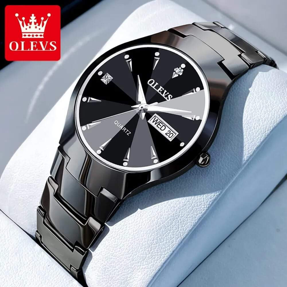 OLEVS 8697 Black Color Analog Quartz Watch for Men's