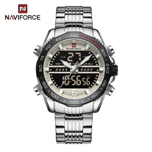 Naviforce 9195 Silver-White Stainless Steel Watch for Men's