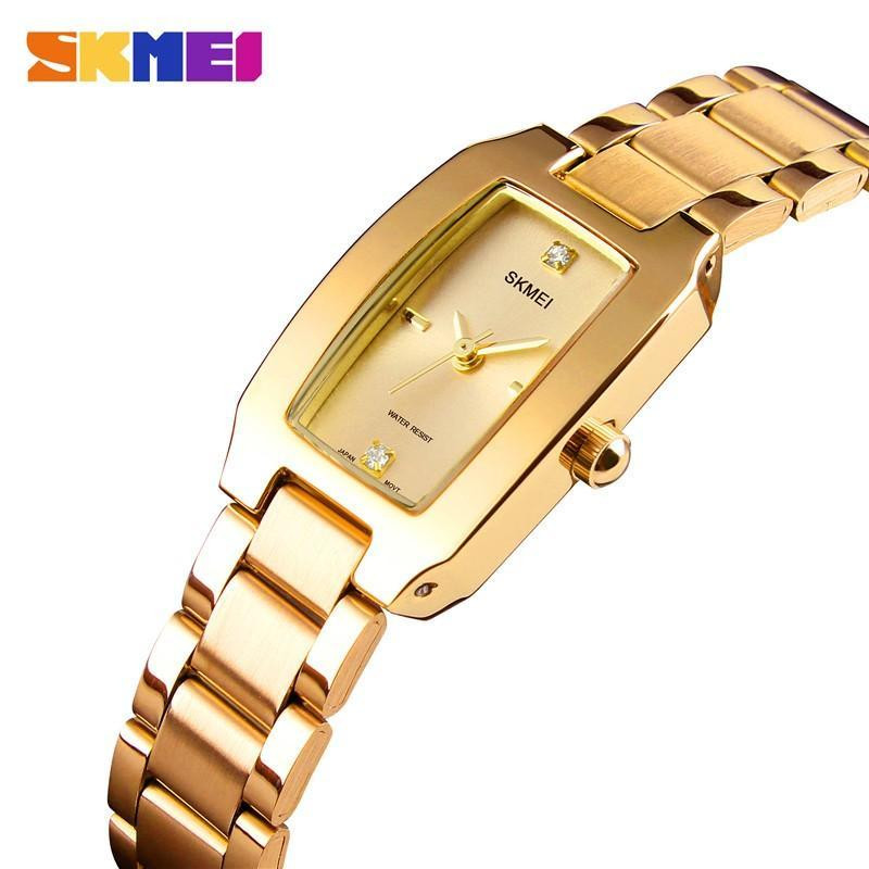 SKMEI 1400 Golden Stainless Steel Watch For Women