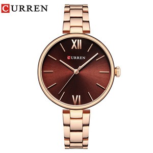 CURREN 9017 Coffee Watch For Women