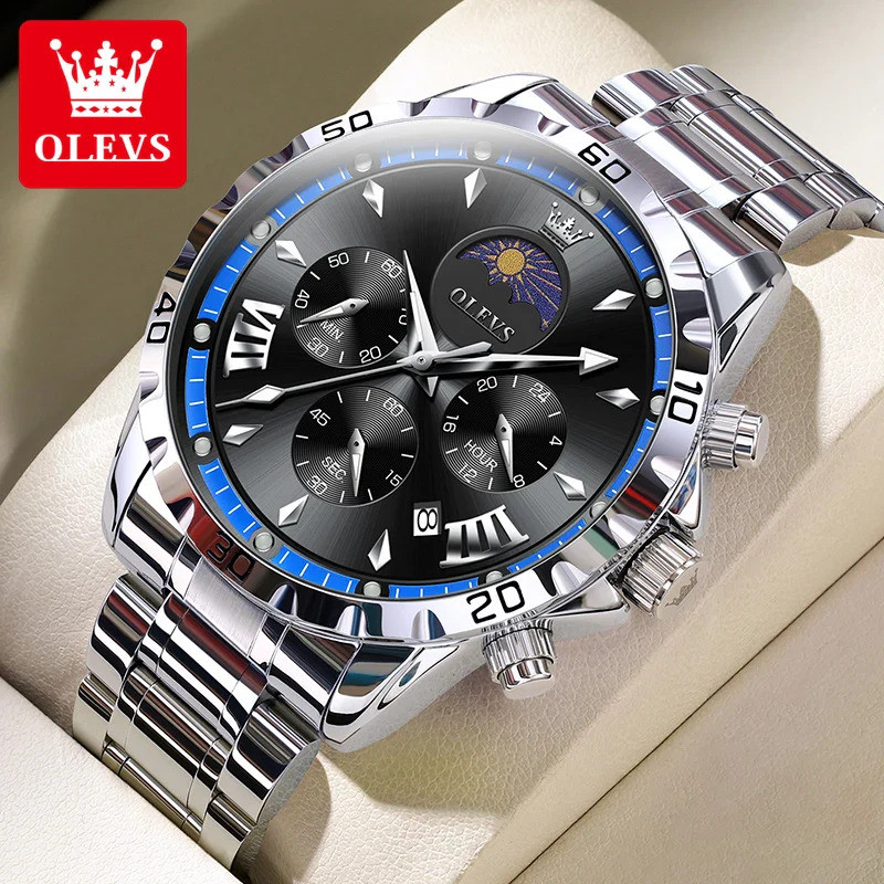 OLEVS 2949 Luxury Stainless Steel Waterproof Watch for Men's