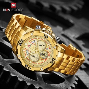 NAVIFORCE 9175 Golden Stainless Steel Watch for Men's