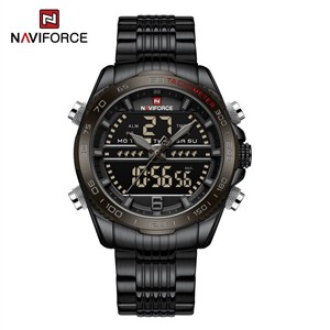 NAVIFORCE 9195 Black Stainless Steel Waterproof Watch for Men's