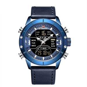 Naviforce 9153 Blue Genuine Leather Watch For Men's