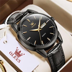 OLEVS 6898 Black Waterproof Quartz Watch for Man's